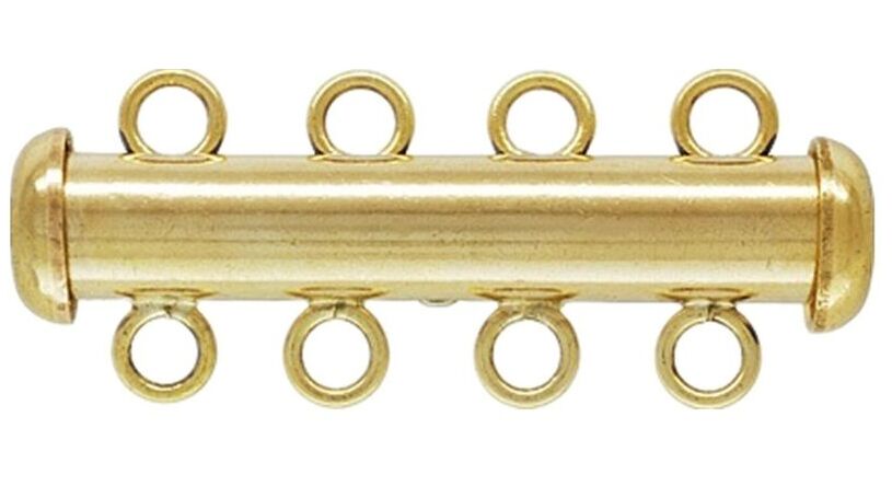 14K Gold Filled Tube Lock Clasps - 4 strand