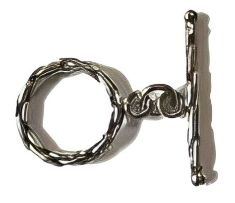 14.5mm Solid 925 Sterling Silver Ring Bar Toggle Clasp Rope Wheat Style Toggle