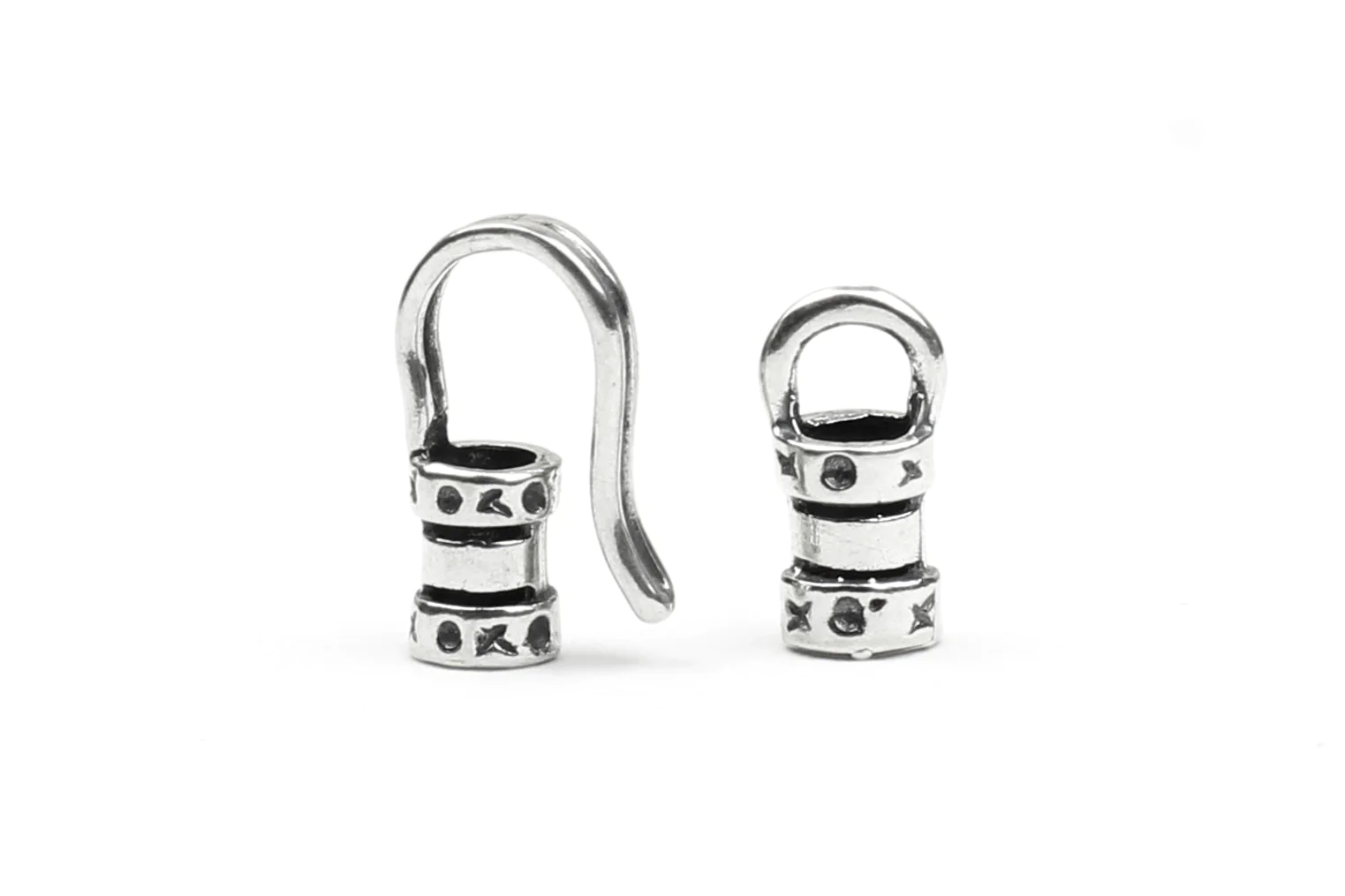 Sterling Silver Leather Clasps 4mm