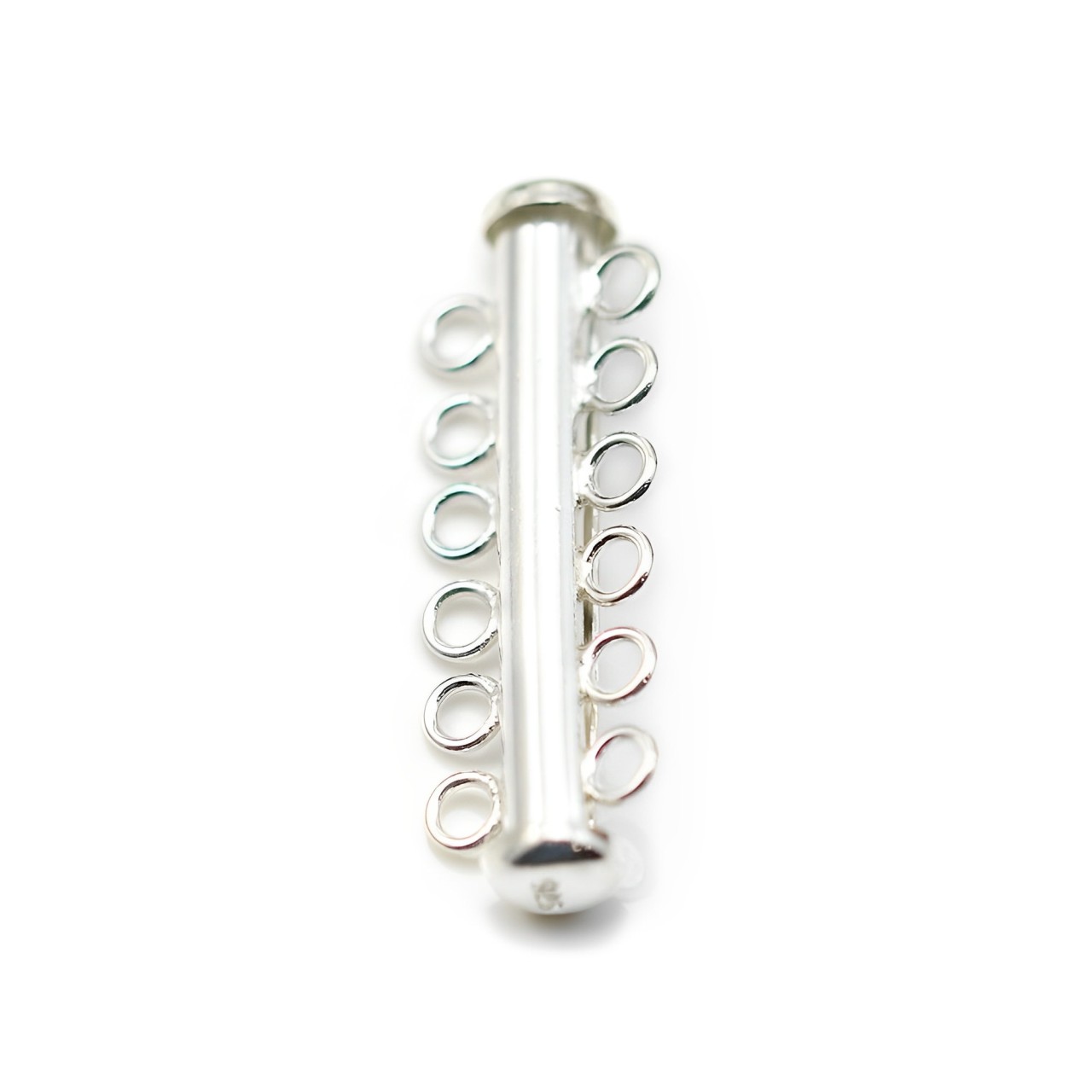 Sterling Silver Tube Lock Clasps - 6 strand