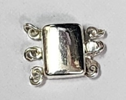 Sterling Silver Square Clasps - 8mm 3 strand