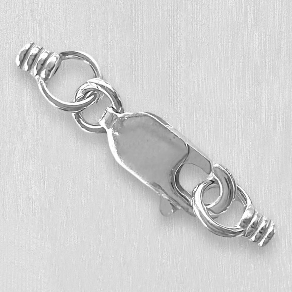 Sterling Silver Lobster Clasps w/ 2 crimp endcaps - .7mmX9mm