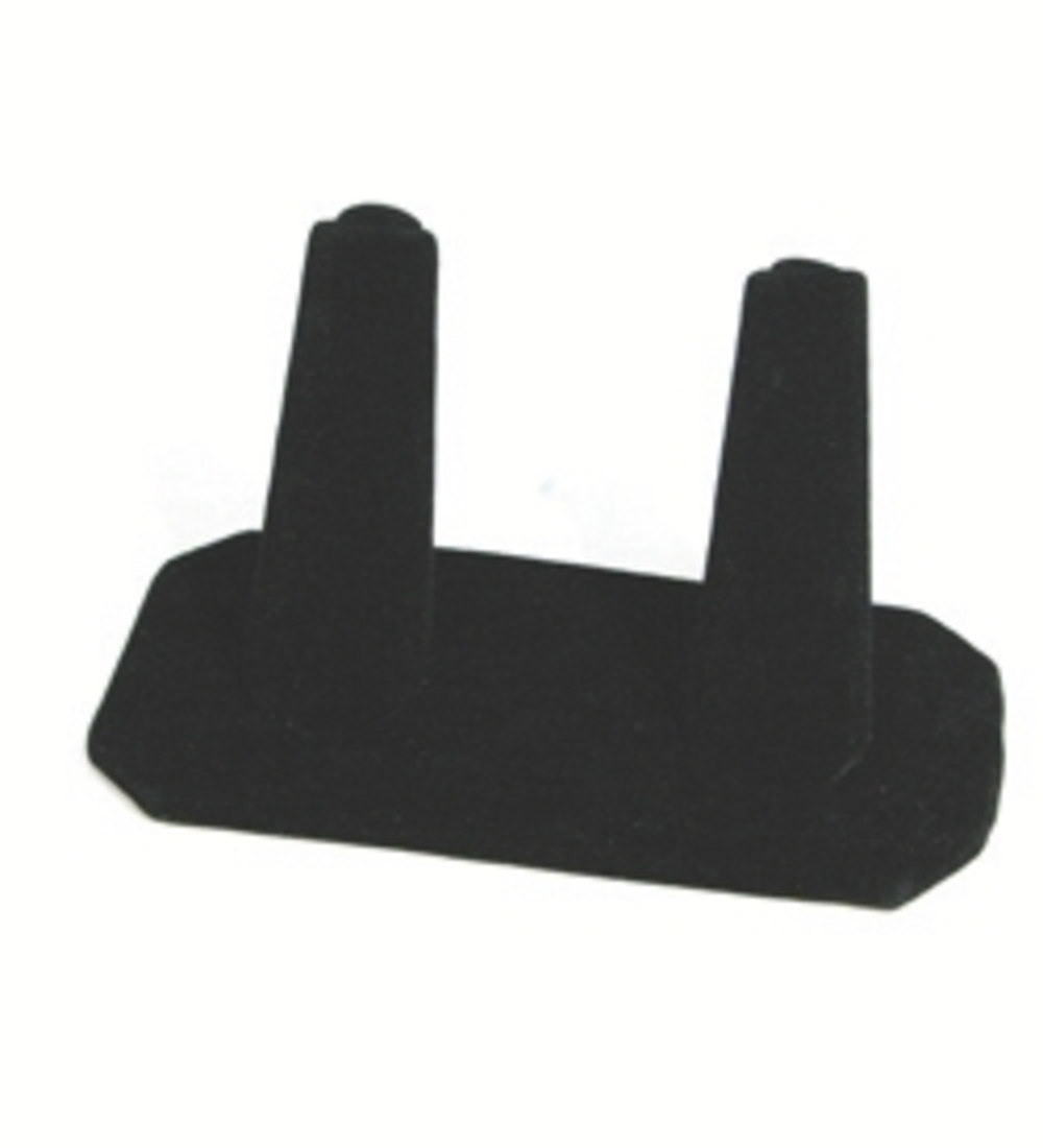 2 Finger Ring Display - Black Leatherette