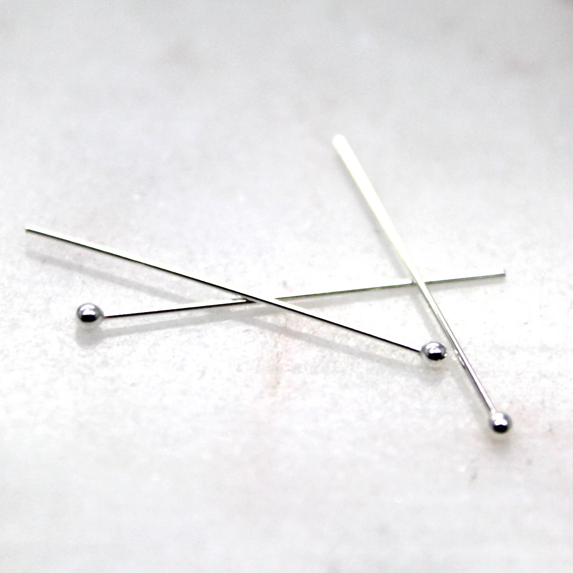 Sterling Silver Head Pins with Ball - 1.5"