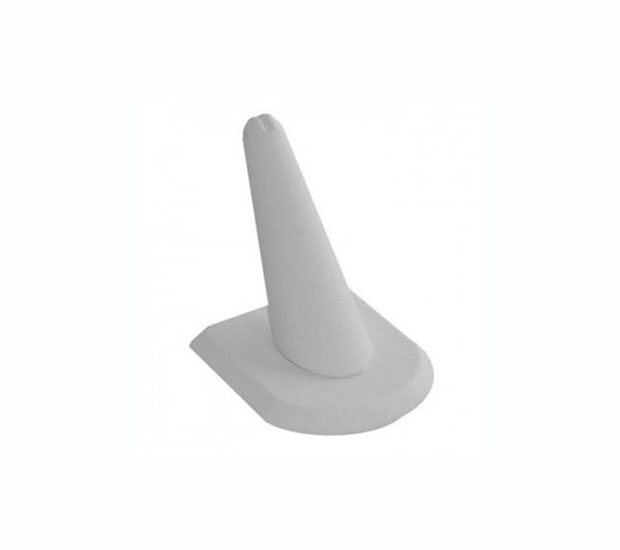 Single Ring Finger Display - White Leatherette