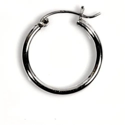 Sterling Silver Clutch Hoops - 2.5/40mm