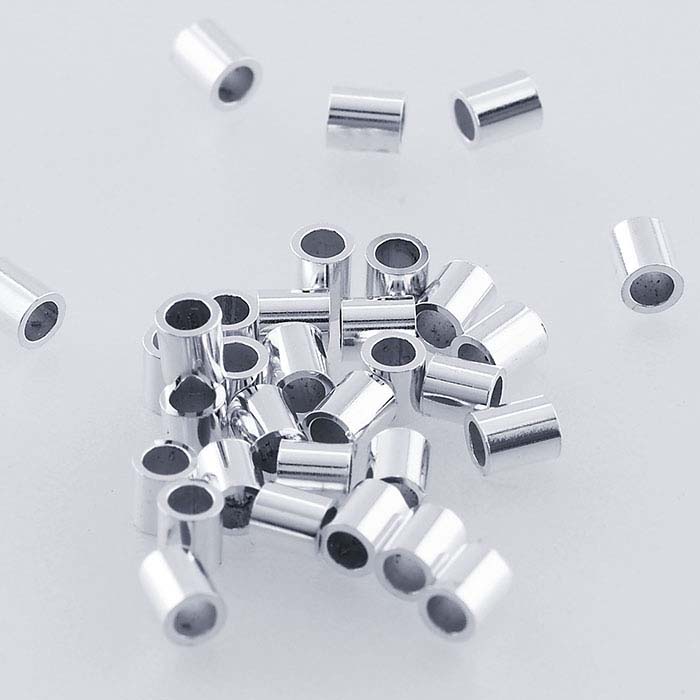 Sterling Silver Crimp Beads - 2x 1