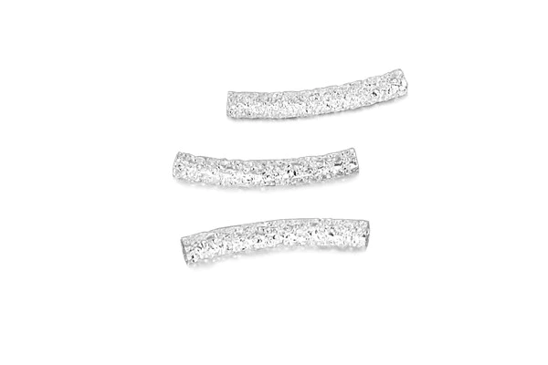 Sterling Silver Curved Stardust Tube - 1.5 x 10mm