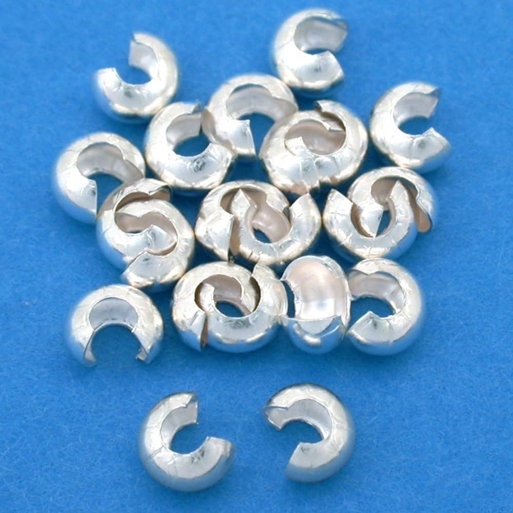 Sterling Silver Crimp Bead Covers - 3mm