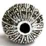 Sterling Silver Beads with Marcasite - 16mm x 16.5mm ( 5mm Hole)