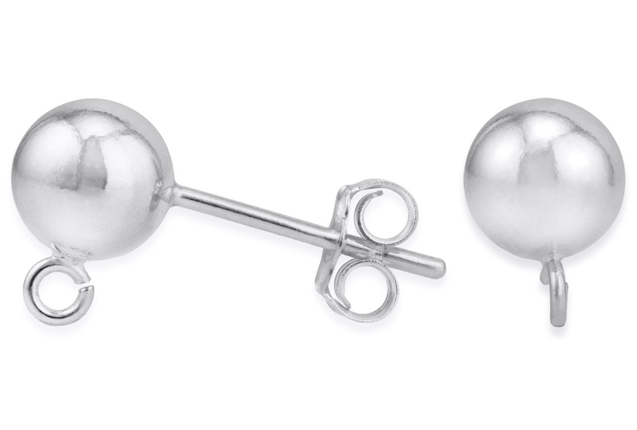 Sterling Silver Ball Posts - 5mm w/o Ring