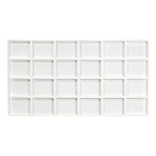 1pc White Flocked Compartment Display Slots Inserts for Jewelry Cases and Trays (12 slot)