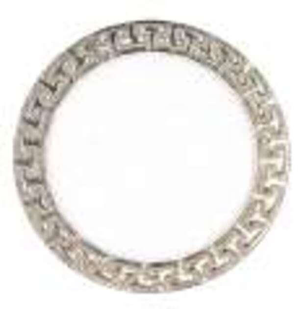 Sterling Silver Fancy Greek Key Style Closed Ring - 22mm