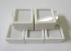 6 Glass top Square Gem Jars Box White Gemstones Coin White/Black Foam 1 1/16