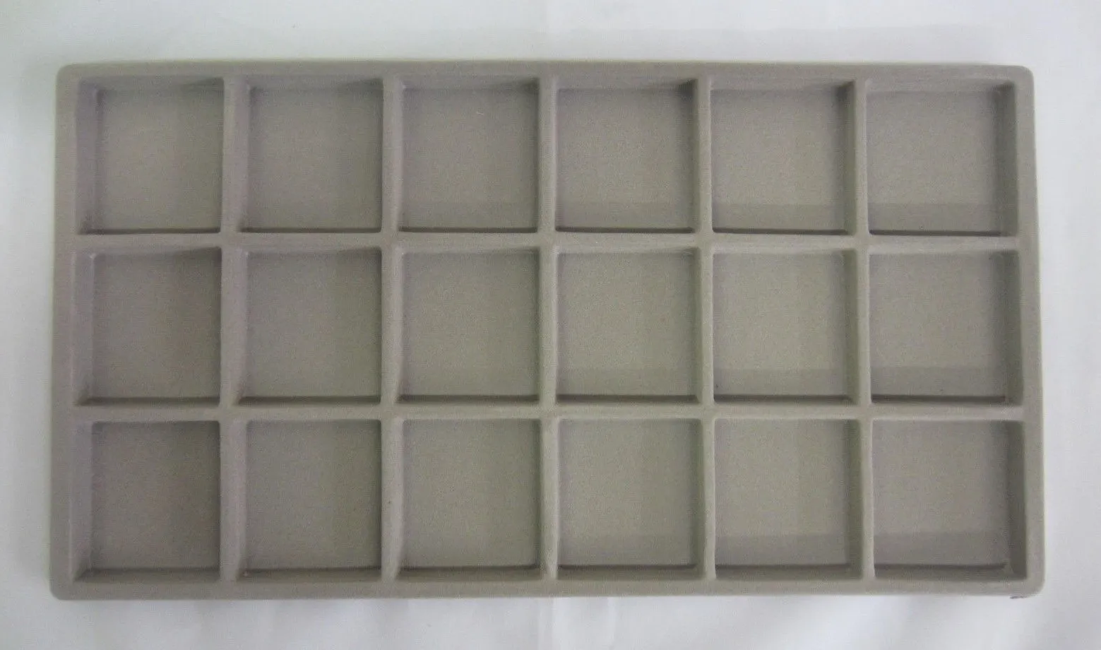 1pc Grey Flocked Compartment Display Slots Inserts for Jewelry Cases and Trays (8 slot)