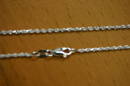 22" 1.5mm Solid Sterling Silver Diamond Cut Rope Chain Necklace Made in Italy