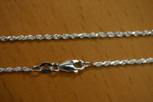 1.5mm Solid 925 Sterling Silver Diamond Cut Rope Chain Necklace 16" Made in Italy