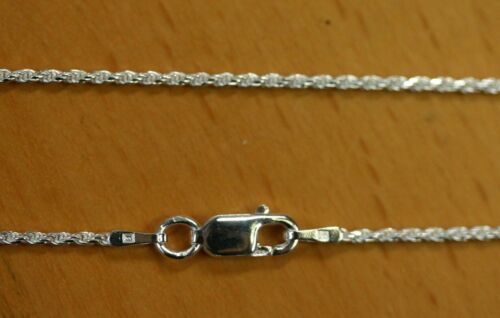 16" 1.4mm Solid Sterling Silver Diamond Cut Rope Chain Necklace Made in Italy