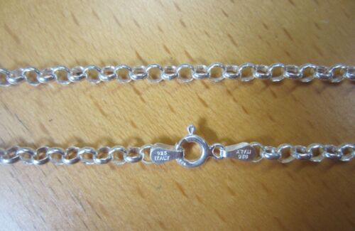 3.7mm Solid 925 Sterling Silver Rolo Necklace Made in Italy 16"