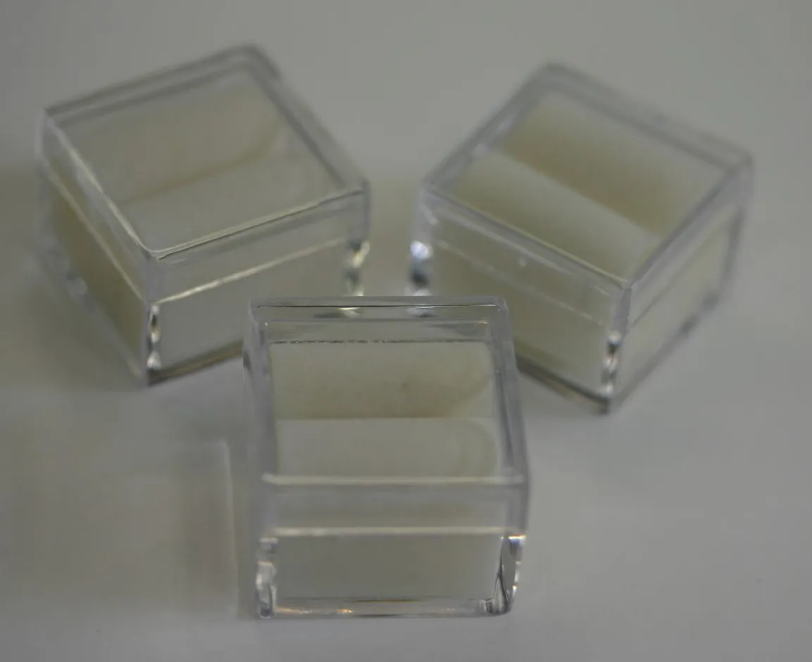 25pcs Acrylic Square Gem Jars Box Gemstones White Foam 1" x 1" Storage Display