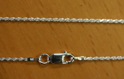 1.4mm Solid 925 Sterling Silver Diamond Cut Rope 16" Chain Necklace Made in Italy