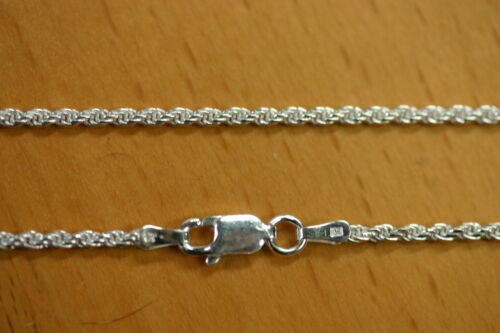 30" 1.7mm Solid Sterling Silver Diamond Cut Rope Chain Necklace Made in Italy