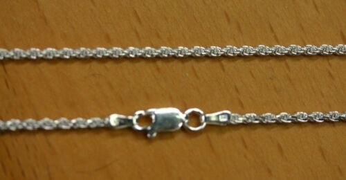 30" 1.7mm Solid Sterling Silver Diamond Cut Rope Chain Necklace Made in Italy