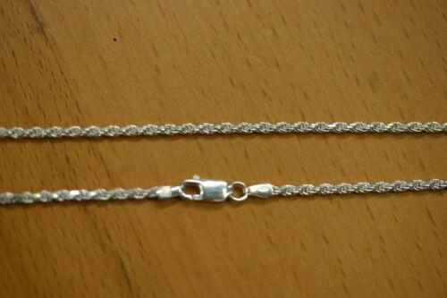 16" 2.2mm Solid Sterling Silver Diamond Cut Rope Chain Necklace Made in Italy