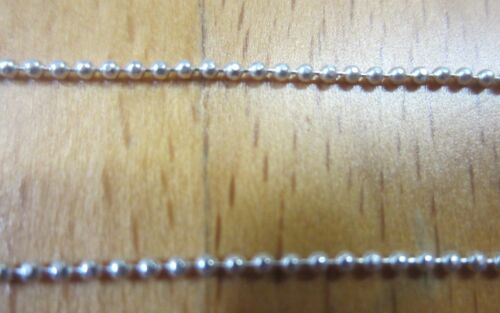 1mm Sterling Silver Diamond Cut Ball Bead Chain Necklace Made in Italy 16"