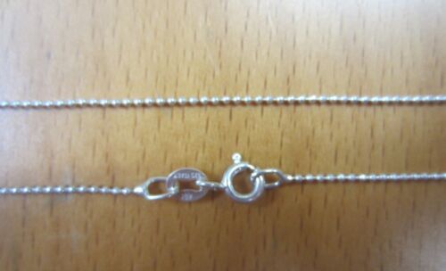 1mm Sterling Silver Diamond Cut Ball Bead Chain Necklace Made in Italy 18"