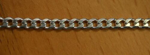 4mm Solid Sterling Silver 6 Sided Cut Curb Necklace Italy 16"