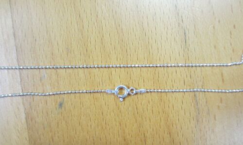 1.2mm Solid 925 Sterling Silver Diamond Cut Ball Bead Chain Necklace 16"