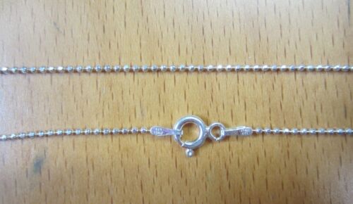 1.2mm Solid 925 Sterling Silver Diamond Cut Ball Bead Chain Necklace 20"