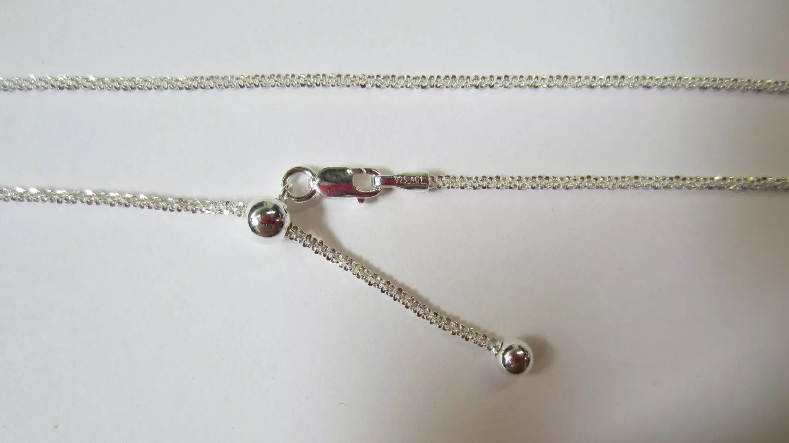 1.5mm Solid 925 Sterling Silver Adjustable Criss Cross Chain Necklace up to 22"