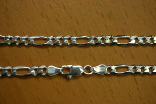 30" 4.5mm Solid Sterling Silver 3+1 Figaro Chain Necklace Made in Italy Jewelry