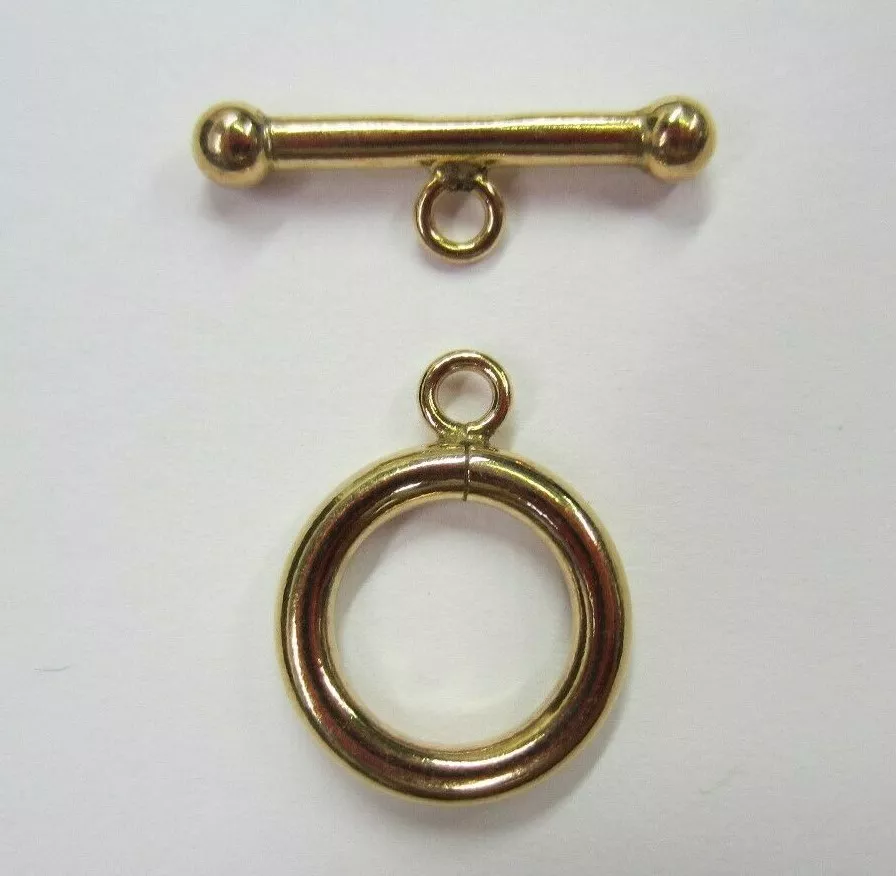 2 sets 12mm 14K yellow Gold Filled Plain Tube Ring Bar Clasp Toggle Made in USA