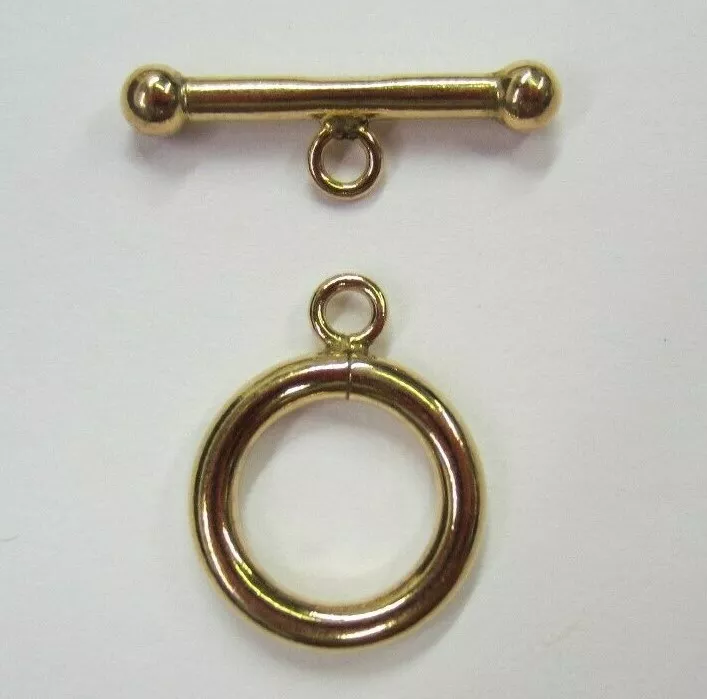 2 sets 12mm 14K yellow Gold Filled Plain Tube Ring Bar Clasp Toggle Made in USA