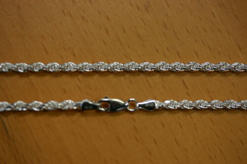 3.3mm Solid 925 Sterling Silver Diamond Cut Rope Chain 16" Necklace Made in Italy