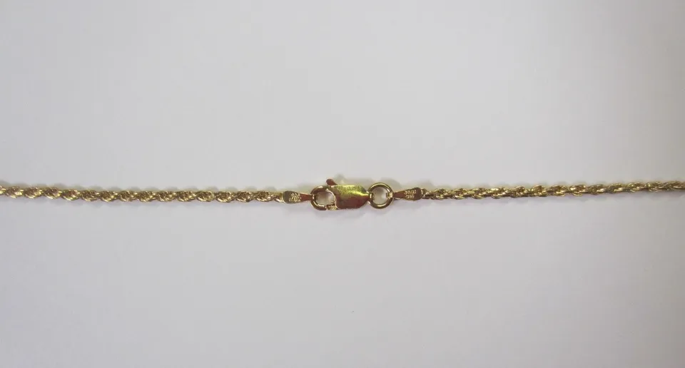 2mm Vermeil Diamond-Cut Rope Chain Necklace Made in ITALY 24"