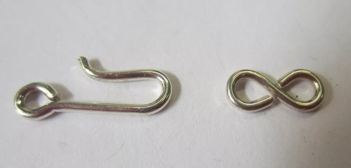 14mm Solid .925 Sterling Silver Hook and Eye Figure 8 Ring Connector