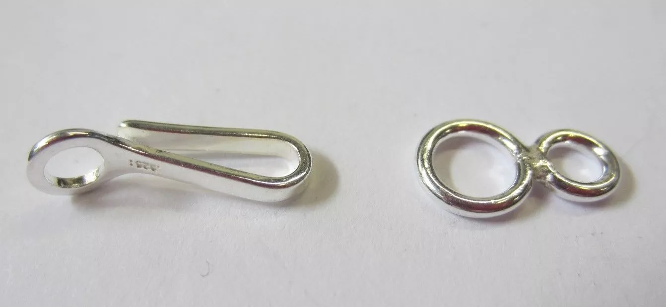 15mm Solid .925 Sterling Silver Hook and Eye Figure 8 Ring Connector