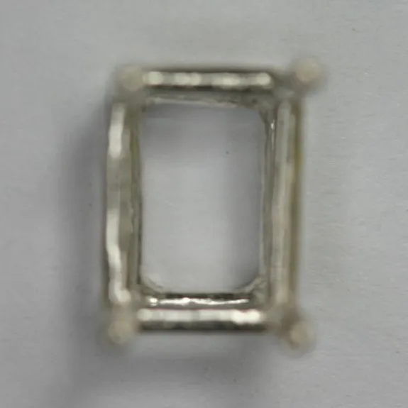 12x10mm Pre-notched Sterling Silver Emerald cut Head Setting Mounting Gemstones