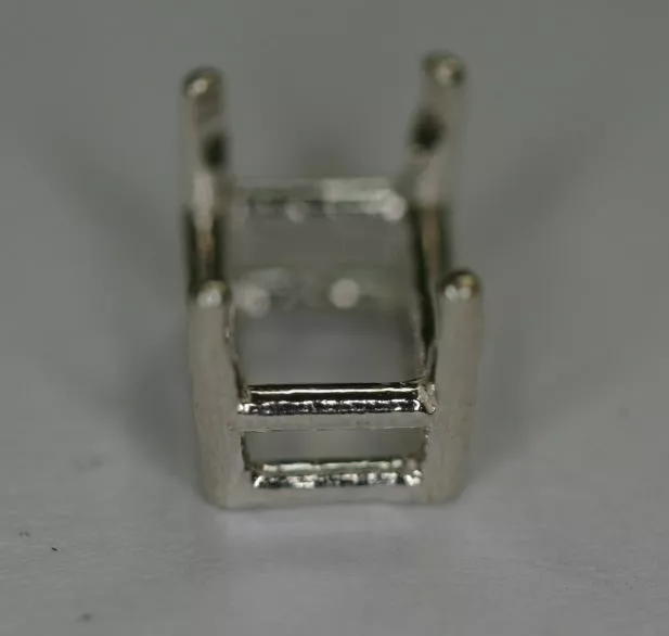 12x10mm Pre-notched Sterling Silver Emerald cut Head Setting Mounting Gemstones