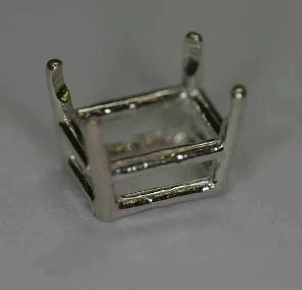 12x10mm Pre-notched Sterling Silver Emerald cut Head Setting Mounting Gemstones