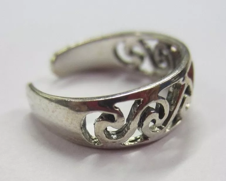 2pcs Sterling Silver Adjustable Toe Ring Celtic Design Solid 925 Jewelry T17