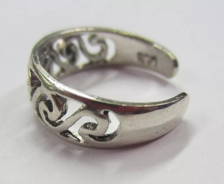 2pcs Sterling Silver Adjustable Toe Ring Celtic Design Solid 925 Jewelry T17