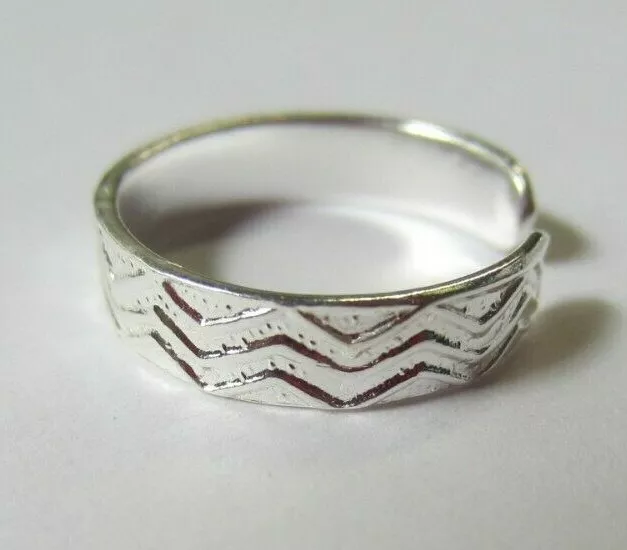 Solid 925 Sterling Silver Adjustable Toe Ring Zigzag Design Fashion Jewelry T5a