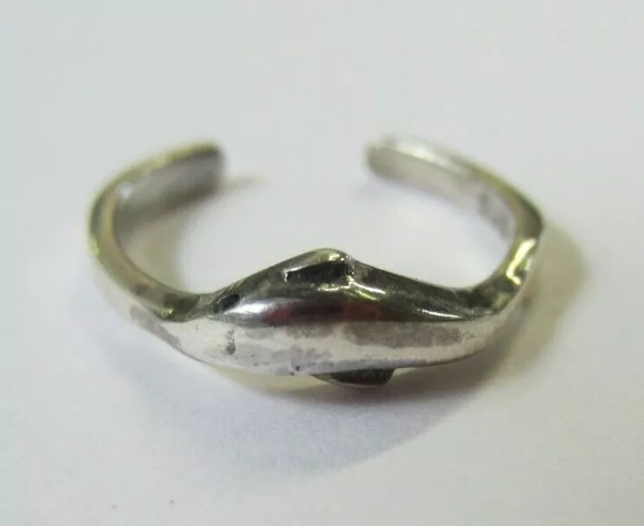 Sterling Silver Adjustable Toe Ring Dolphin Design Solid 925 Jewelry TF