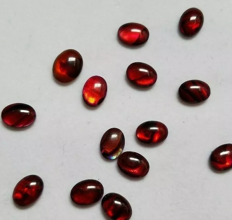 10pcs 6x8mm Natural Paua Shell Red Calibrated Oval Cabochon Gemstones Jewelry