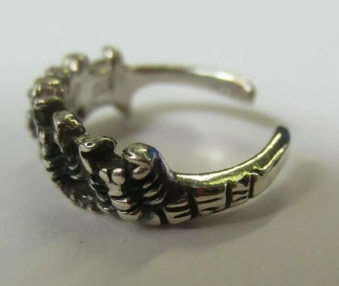 Sterling Silver Adjustable Toe Ring 4 Scorpions Design Oxidized Jewelry T44